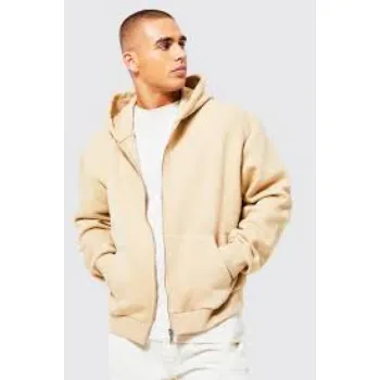 Mens Boxy Fit Zip Through Hoodie